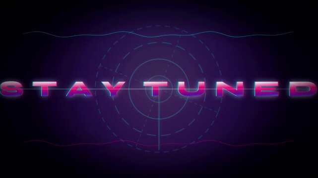 Retro Synthwave Stay Tuned Title Screen Video Animation