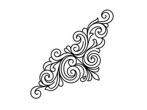 Elegant black decorative swirl pattern with scrollwork design