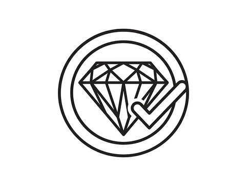 Minimalist diamond gemstone icon with hand holding