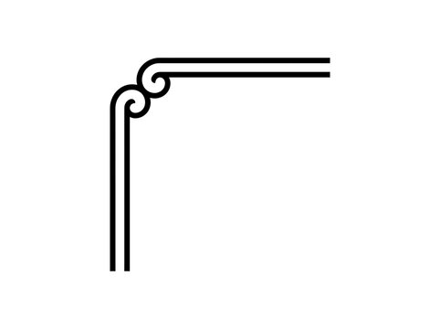 Black decorative corner bracket with scroll design