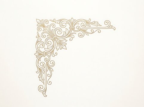 Elegant corner decorative scrollwork design in intricate pattern
