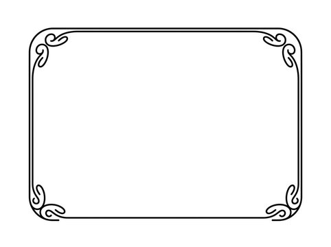 Elegant decorative frame border with floral corner designs
