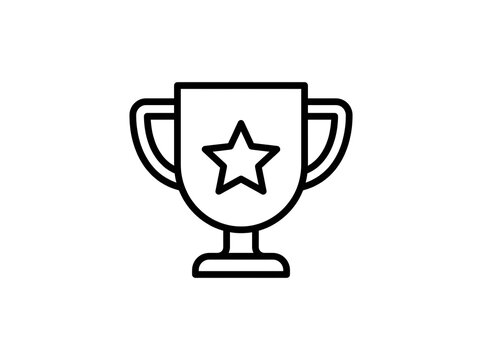 Minimalist trophy cup with star icon design