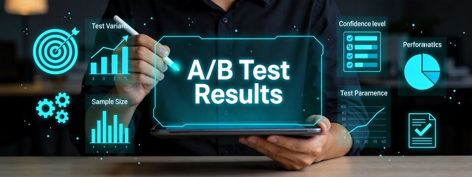 Data Product Manager Reviewing A/B Test Results For Product Feature Iteration In Team Meeting