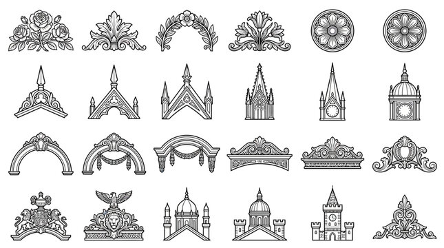Ornate Architectural Decorative Elements Collection