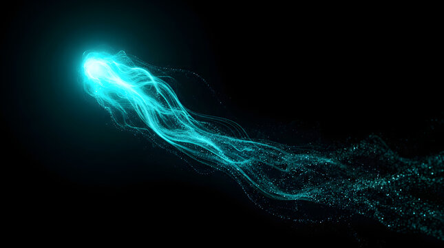 Purple and Green Magic Light Trail PNG Element Set 124