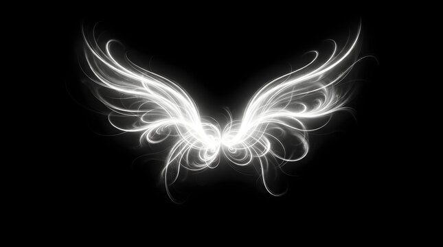 Glowing Energy Ring and Angel Wings Light PNG Element Set 142