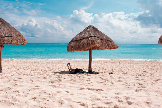 beach with umbrella