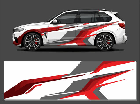 BMW X4 Sport Car Red White Racing Design
