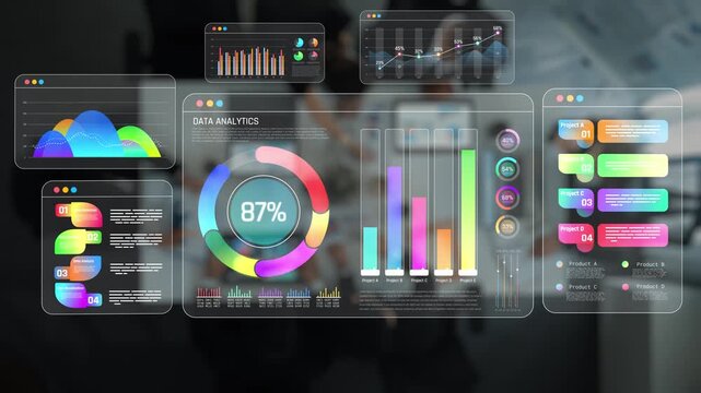 Modern Data Analytics Dashboard with Colorful Graphs, Charts, and Visual Elements for Insightful Business Analysis and Performance Review Sigmoid