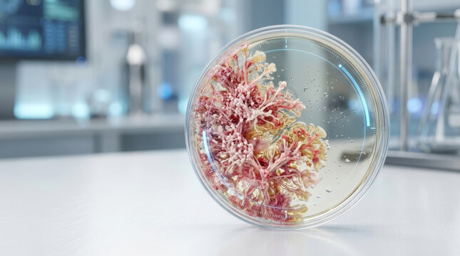 Plant tissue culture petri dish osteoporosis research explores bone health through laboratory science