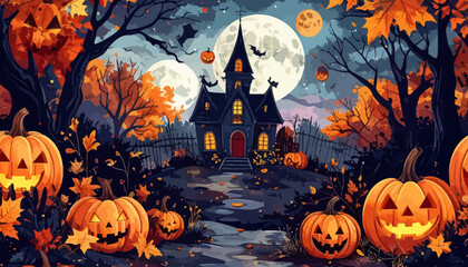 Fototapeta premium halloween pumpkin background