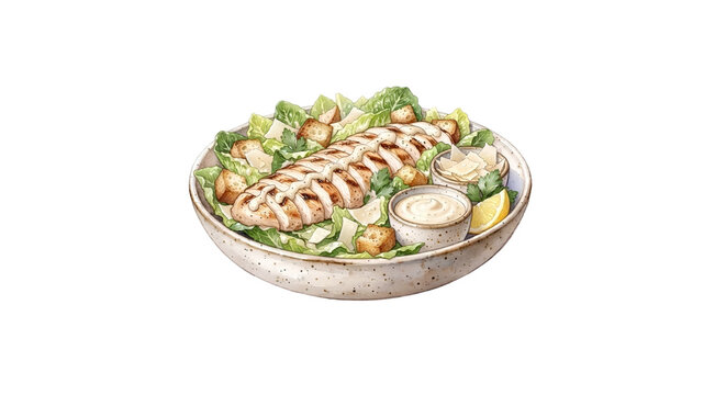 chicken slaad with secar soaus