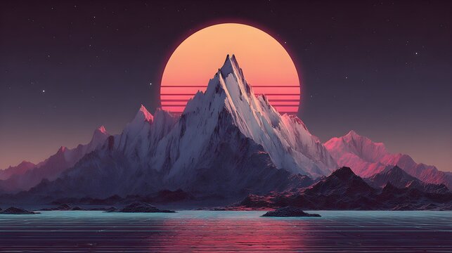 Retro moon Synthwave 