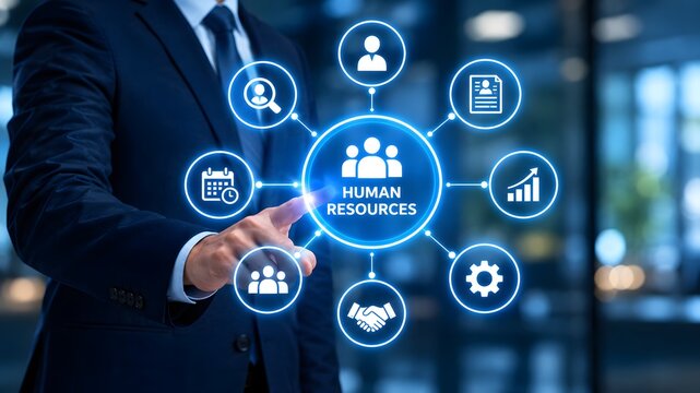 Strategic human resources management empowering workforce potential through innovative technology and data driven insights for organizational success and growth