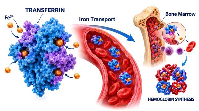Transferrin Protein for Iron Transport in Blood
