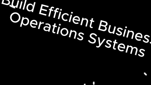 Operations displayed diagonally across a dark canvas in crisp white font to highlight organizational efficiency and modern business workflow management systems.