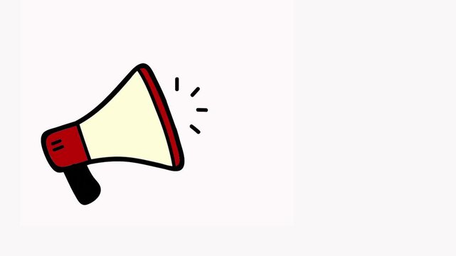 colorful loudspeaker icon animation. Megaphone symbol in 4k quality