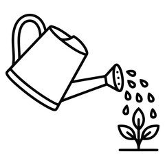 Watering Can Plant Line Art Icon Design © admds