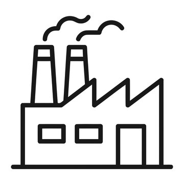 Factory Industrial Plant Line Art Icon Design