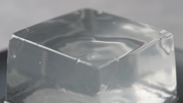 Gelatin jiggling and vibrating when touched close up
