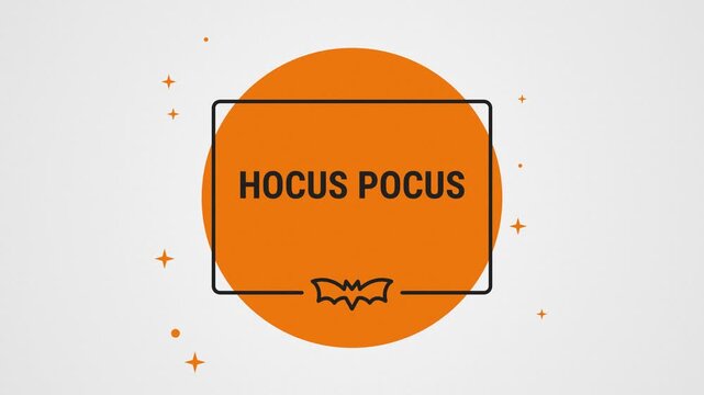 Hocus Pocus animation, animated banner, slide in animation, halloween party, spooky season, trick or treat, october celebration, halloween sale, scary night, seamless loop, motion graphics, 4k video
