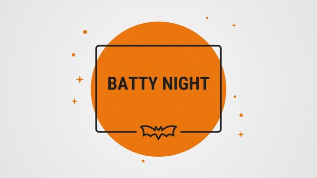 Batty Night animation, animated banner, slide in animation, halloween party, spooky season, trick or treat, october celebration, halloween sale, scary night, seamless loop, motion graphics, 4k video