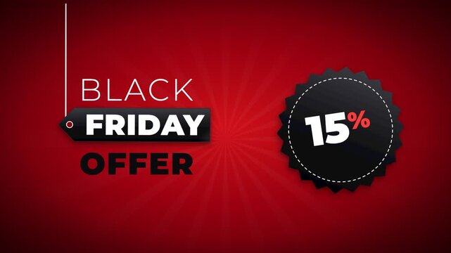 Black Friday Offer 15 Percent Discount Sale Promotion Graphic Design