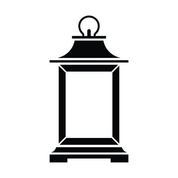 Rectangular shaped classic lantern for indoor and outdoor lighting decoration vector illustration