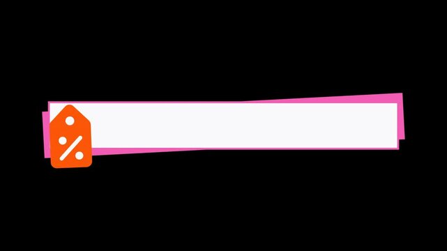 Brutalism style lower third bar on transparent background