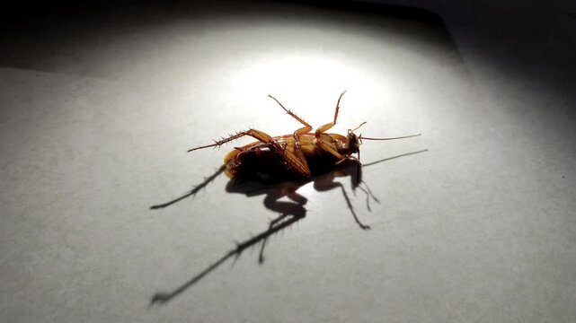 The cockroach caught in the beam of light was dying, waiting for the end to come.