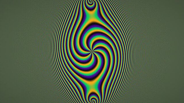 Gold Obsidian Quad Mandala, Mathematical Fractal Interference Pattern