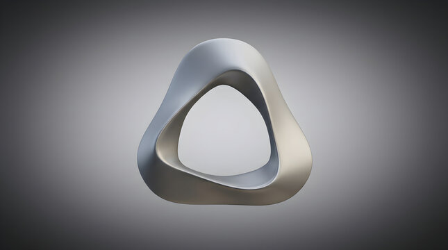 Abstract 3D Rounded Triangle Mobius Variant &ndash; Silver Grey Gradient Loop Background