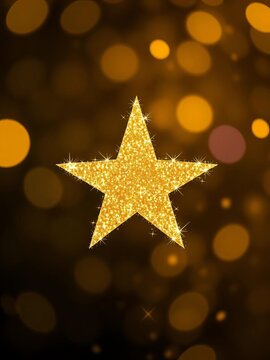 Sparkling gold glitter star adds a touch of luxury to your designs, shine, festive