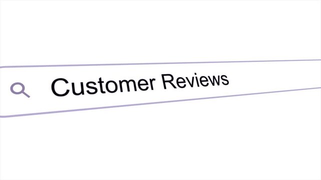 Customer Reviews Query Typing in Search Bar Animation Video