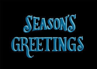 Festive 'Season's Greetings' text in blue on a black background. © Rawpixel.com