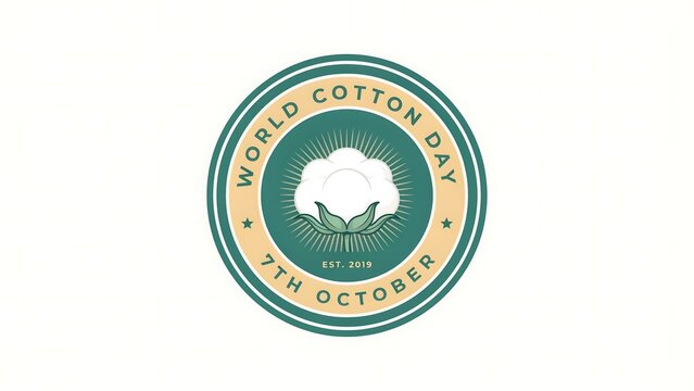 World cotton day badge on 7th october