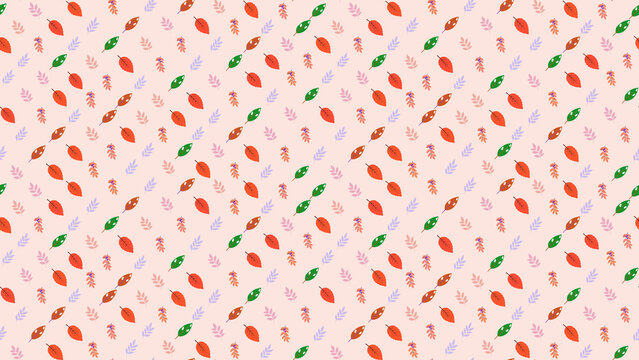 Seamless pattern of colorful autumn leaves