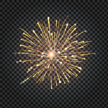 isolated vector fireworks on transparent background.