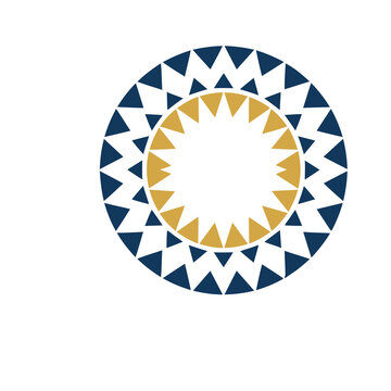 Geometric circle pattern with triangles