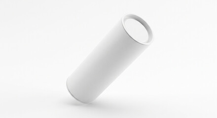 Fototapeta premium White cylindrical packaging tube mockup isolated