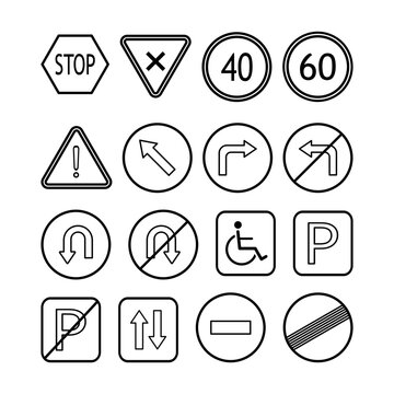Traffic Regulation and Road Safety Signs Collection