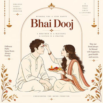 Bhai dooj festival greeting card design