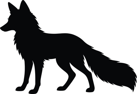 Wolf Head Vector Illustration, Black Wolf Animal Portrait with Wild Mammal Silhouette, Powerful Canine Wildlife Symbol for Nature, Outdoor, Tattoo and Rustic Design