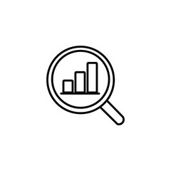 Obraz premium Data analysis magnifying glass searching for bar graph chart with magnifying analysis business statistics research information reporting strategy performance investigation planning evaluate