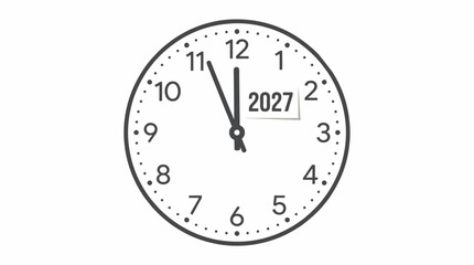 Fototapeta premium Conceptual Clock Face Illustration Representing the Arrival of the New Year 2027 Countdown Deadline for Strategic Planning and Future Goals