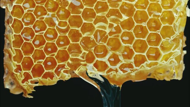 Golden honeycomb hexagonal pattern with natural texture, luxury design and organic background