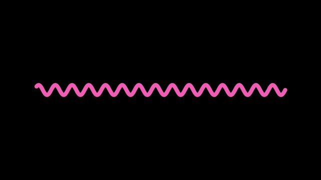 Brutalism pink wavy lines looping animation on transparent