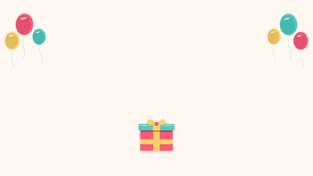 Premium 10-second birthday countdown timer featuring festive gift box, balloons, and confetti assembling into numbers and a Happy Birthday greeting.