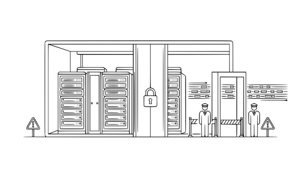 Secure Server Rack Enclosure With Firewall Gateway Protection